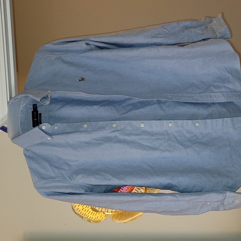 Denim polo shirt